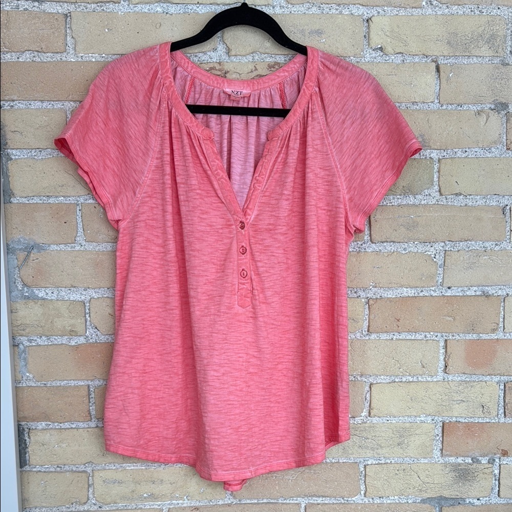 NIC + ZOE NZT Coral Short Sleeve Top
